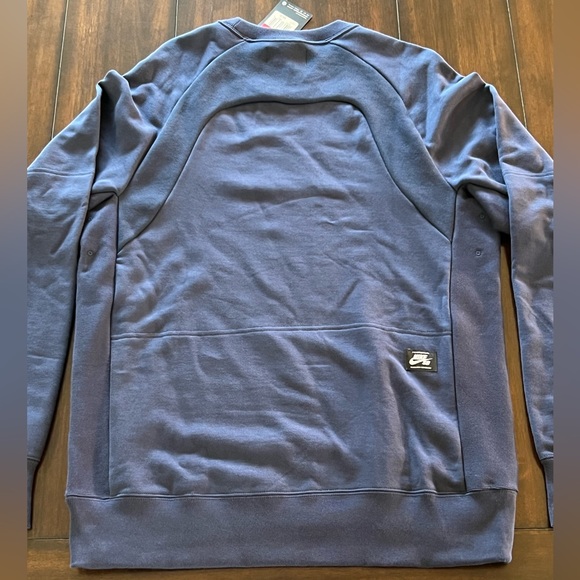 2015 NWT NIKE SB DRI-FIT SKATEBOARDING NAVY BLUE CREWNECK SWEATSHIRT MEN’S LARGE - Picture 10 of 11
